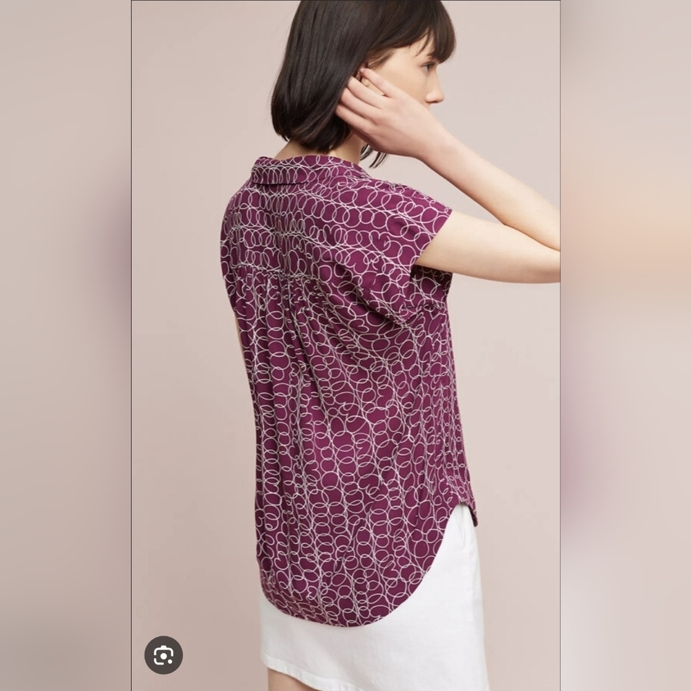 ❤️ ANTHROPOLOGIE MAEVE BUTTON DOWN RAFFINE TOP, SMALL View 2